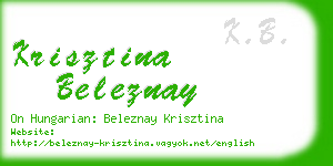 krisztina beleznay business card